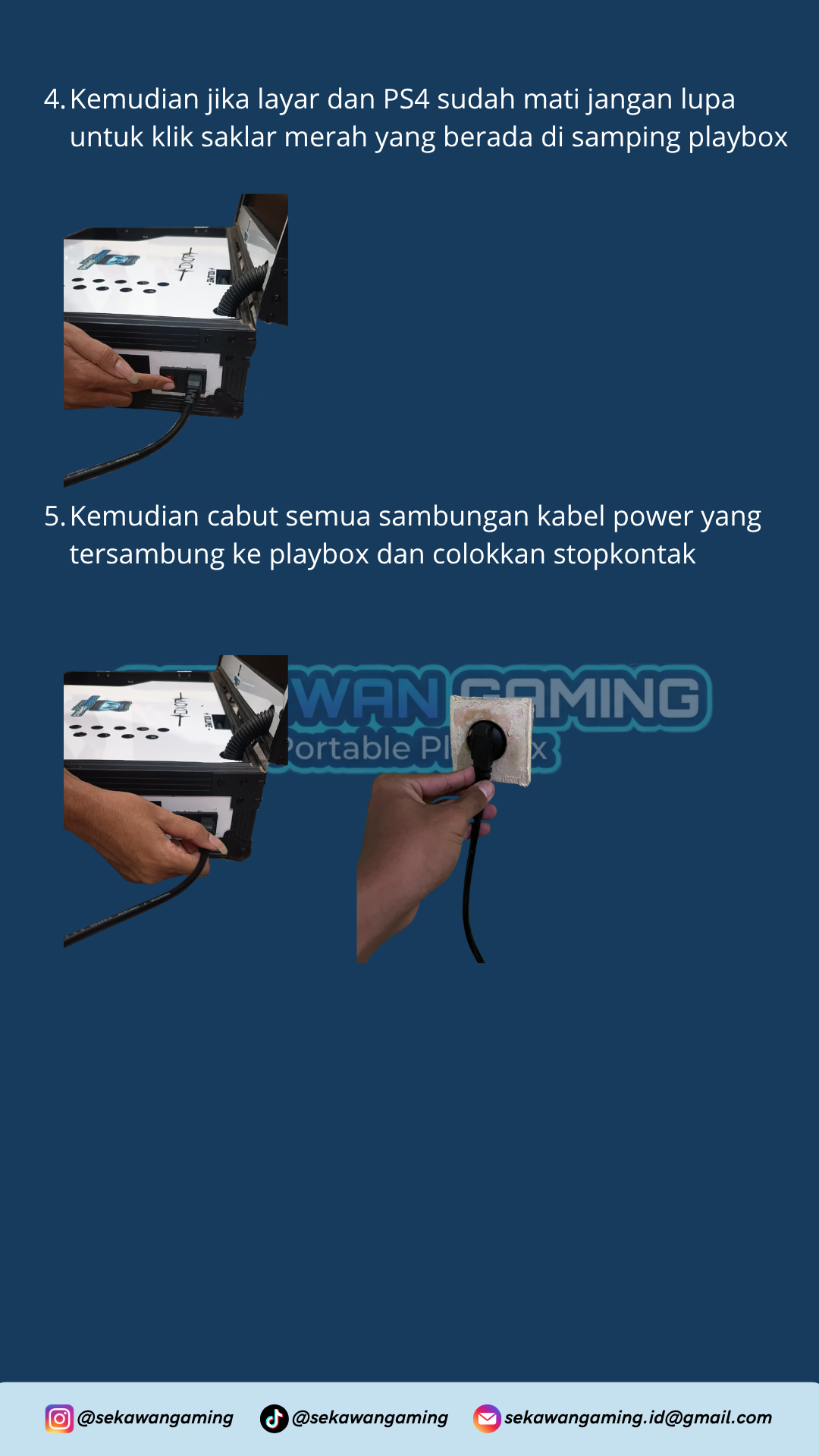 Panduan Mematikan Saklar dan Cabut Kabel Playbox